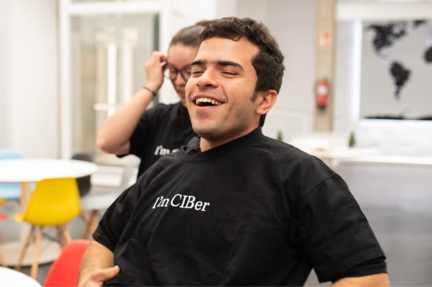 Student of the Culinary Institute of Barcelona laughing